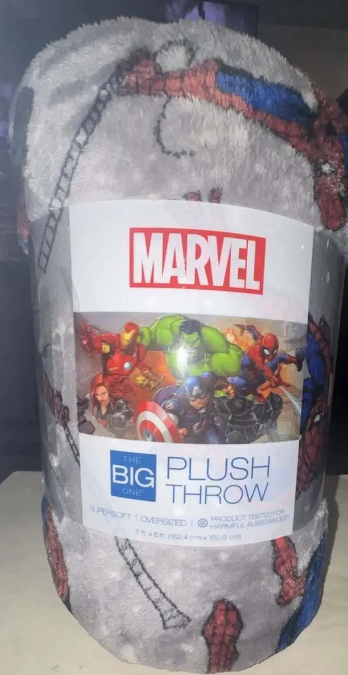 The Big One Marvel Spider-Man Plush Throw Blanket Size 5 ft x 6 ft Gray
